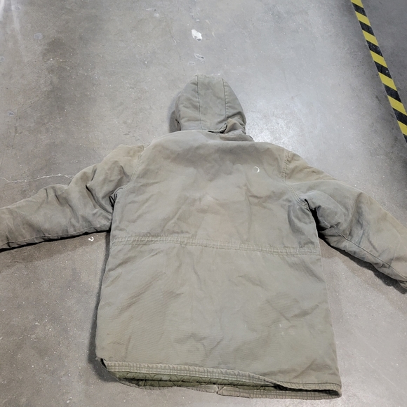 Vintage 1980s Military Hooded Jacket / mens xl Jacket / US Army Green marks work - Picture 4 of 10